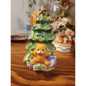 Vintage Revolving Christmas‎ Tree Music Box. Works.